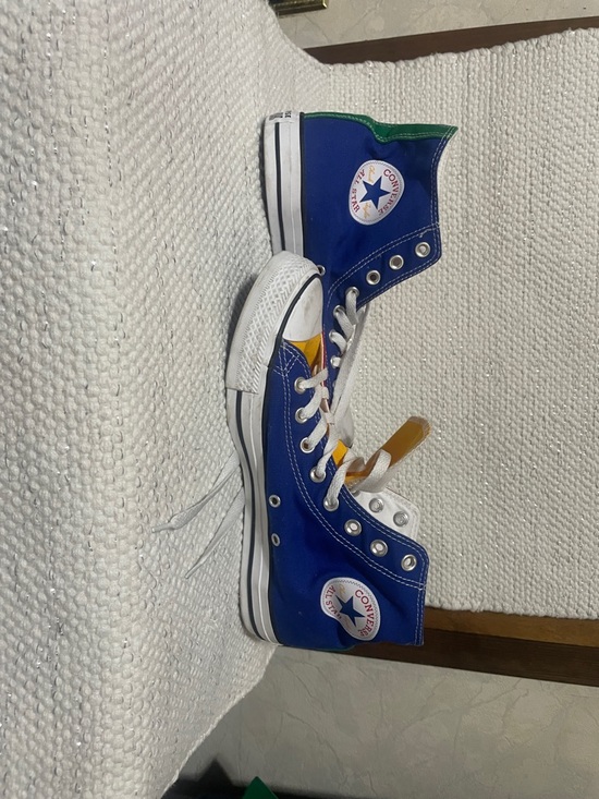 Converse Other - Converse Kids Blue High-Top Sneakers with Yellow & Green Accents
